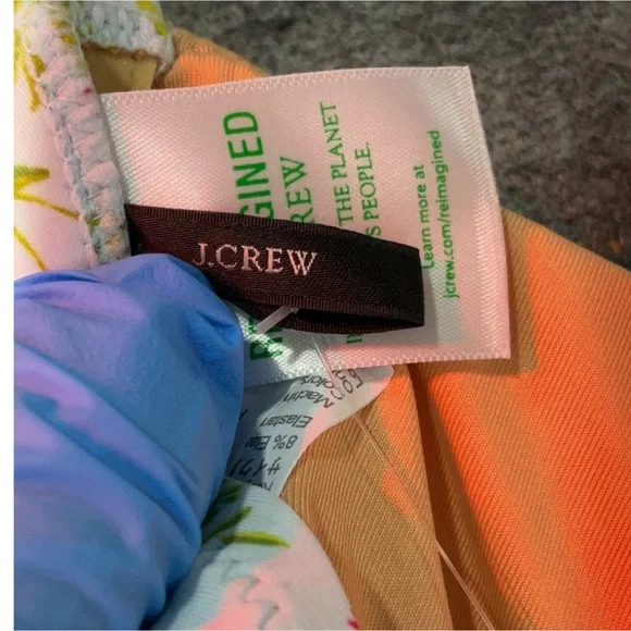 NWT J. Crew Knot Bandeau Bikini Top in Cloud Meadow Floral Print - Picture 3 of 4